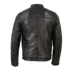 Milwaukee Leather SFM1809 Men's Two-Tone Euro Collar Café Style Leather Jacket