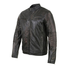 Milwaukee Leather SFM1809 Men's Two-Tone Euro Collar Café Style Leather Jacket