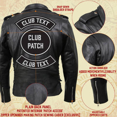 Milwaukee Leather SH1011 Tall Men's Classic Side Lace Police Style Motorcycle Leather Jacket