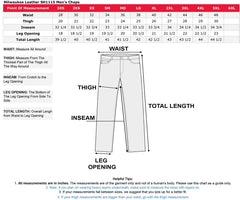 Milwaukee Leather Chaps for Men's Black Premium Leather Fully Lined - Coin Pocket Motorcycle Riders Chap - SH1115