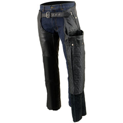 Milwaukee Leather SH1191C Men's 'Hip Set' Black Leather Chaps with Four Pockets