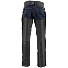Milwaukee Leather SH1191C Men's 'Hip Set' Black Leather Chaps with Four Pockets