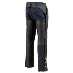 Milwaukee Leather SH1191C Men's 'Hip Set' Black Leather Chaps with Four Pockets