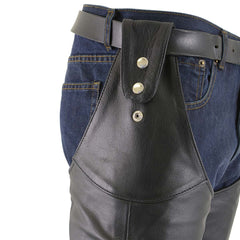Milwaukee Leather SH1198 Men's Black Adjustable Side Snap Belt Less Chaps