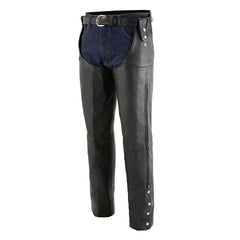 Milwaukee Leather SH1198 Men's Black Adjustable Side Snap Belt Less Chaps