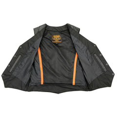 Milwaukee Leather SH1227 Women's Black 'Classic Western' Leather 4-Snap Button Vest