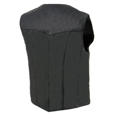 Milwaukee Leather SH1227 Women's Black 'Classic Western' Leather 4-Snap Button Vest