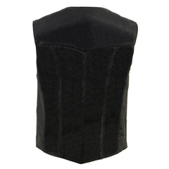 Milwaukee Leather SH1227 Women's Black 'Classic Western' Leather 4-Snap Button Vest