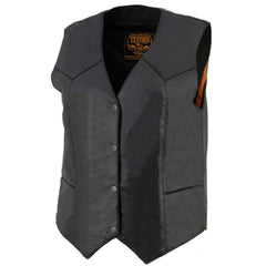 Milwaukee Leather SH1227 Women's Black 'Classic Western' Leather 4-Snap Button Vest