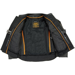 Milwaukee Leather-SH1408- Men's Sporty Crossover Vented Black Leather Scooter Jacket