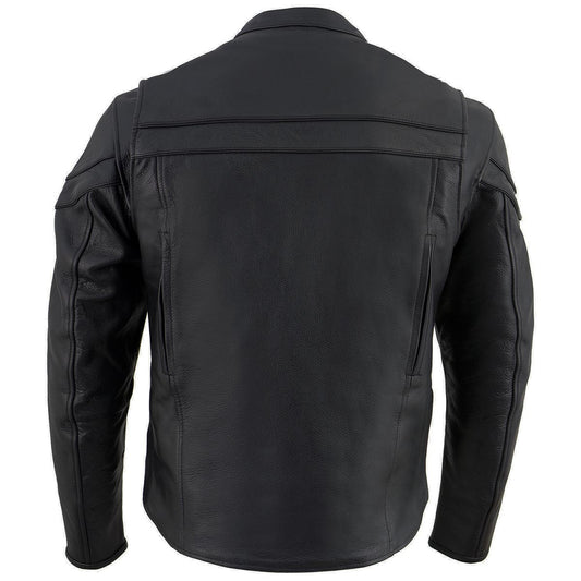 Milwaukee Leather-SH1408- Men's Sporty Crossover Vented Black Leather Scooter Jacket