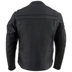 Milwaukee Leather-SH1408- Men's Sporty Crossover Vented Black Leather Scooter Jacket