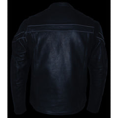 Milwaukee Leather-SH1408- Men's Sporty Crossover Vented Black Leather Scooter Jacket
