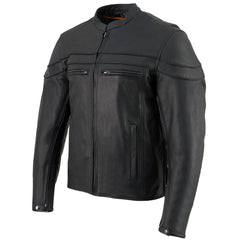 Milwaukee Leather-SH1408- Men's Sporty Crossover Vented Black Leather Scooter Jacket