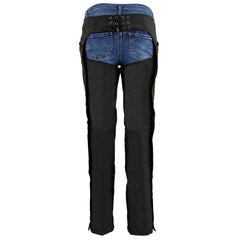 Milwaukee Leather SH1956 Women's 'Winged' Black and Purple Textile Chaps