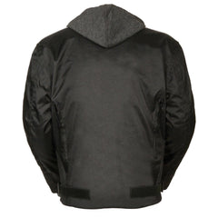 NexGen SH2034 Men's  Black and Grey Nylon Racer Jacket with Hoodie