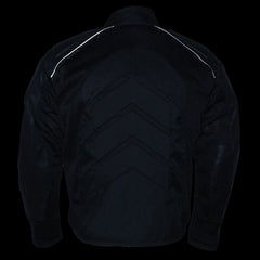 NexGen SH2153 Men's Black and Orange CE Armored Motorcycle Textile and Leather Combo Jacket