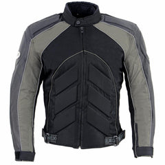 NexGen SH2153 Men's Black and Orange CE Armored Motorcycle Textile and Leather Combo Jacket