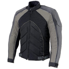 NexGen SH2153 Men's Black and Orange CE Armored Motorcycle Textile and Leather Combo Jacket
