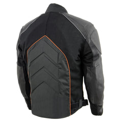 NexGen SH2153 Men's Combo Black and Red CE Armored Leather and Textile with Mesh Motorcycle Jacket