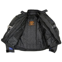 NexGen SH2153 Men's Black and Grey CE Armored Motorcycle Textile and Leather Combo Jacket