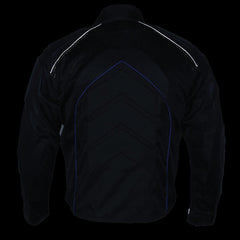 NexGen SH2153 Men's Black and Grey CE Armored Motorcycle Textile and Leather Combo Jacket