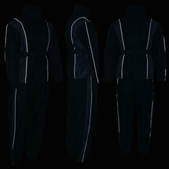 NexGen SH222503 Women's Motorcycle-Outdoors Black and Grey Hooded Water Proof Rain Suit