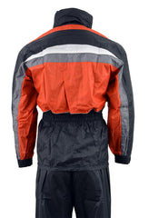 NexGen Men's SH2226 Black and Orange Hooded Water Proof Rain Suit