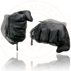 Milwaukee Leather SH264 Men's Black Leather Gauntlet Style Motorcycle Gloves w/ Thermal Liner