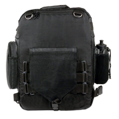 Milwaukee Leather SH54001 Medium Black Leather and Textile Motorcycle Cruiser Sissy Bar Bag Back-Pack