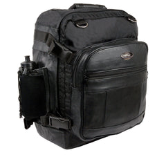 Milwaukee Leather SH54001 Medium Black Leather and Textile Motorcycle Cruiser Sissy Bar Bag Back-Pack