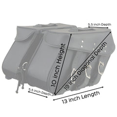 Milwaukee Leather SH55103ZB Zip Off Black Plain PVC Three Strap Motorcycle Saddlebags