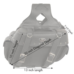 Milwaukee Leather SH57402ZB Black Medium Zip-Off PVC Throw Over Riveted Motorcycle Saddlebags