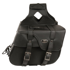 Milwaukee Leather SH64501ZB Black Zip-Off PVC Extended Flap Throw Over Saddlebags (15X11X7X21)