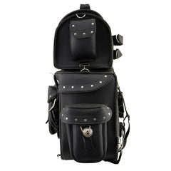 Milwaukee Leather SH660 Large Black 2-Piece PVC Motorcycle Touring Bag Pack