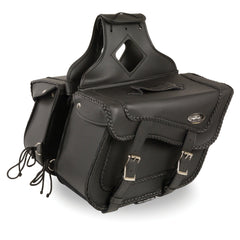 Milwaukee Leather SH664ZB Large Braided Zip Off PVC Throw Over Saddlebags