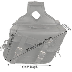 Milwaukee Leather SH664ZB Large Braided Zip Off PVC Throw Over Saddlebags