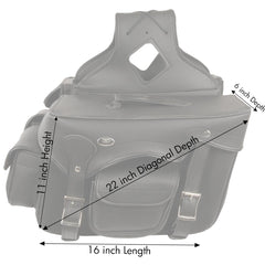 Milwaukee Performance SH666ZB Black PVC Double Front Pocket Throw Over Saddlebags with Reflective Piping