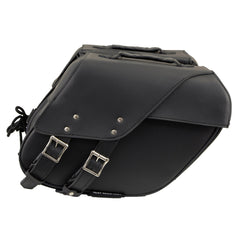 Milwaukee Leather SH66901ZB Medium Size Black PVC 2-Strap Throw Over Saddlebags w/ Reflective Piping