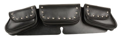 Milwaukee Leather Performance SH67105 Black Triple Pocket Studded PVC Travel Windshield Bag