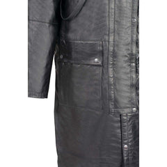 Milwaukee Leather SH910 Men's Black Full Length Leather Duster with Removable Cape