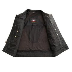 FIM689CDT-BLKOL-Sharp Shooter Men's Motorcycle Leather Vest
