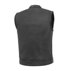 FIM689NOC-BLK-Sharp Shooter Men's Motorcycle Leather Vest