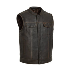 FIM689CDM-BRNB-Sharp Shooter Men's Motorcycle Leather Vest