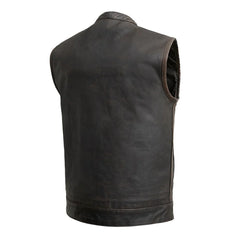 FIM689CDT-BLKOL-Sharp Shooter Men's Motorcycle Leather Vest
