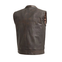 FIM689CDT-BBR-Sharp Shooter Men's Motorcycle Leather Vest
