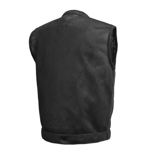 FIM689MESH-BBLK-Sharp Shooter Moto Mesh Men's Motorcycle Vest