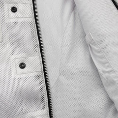 FIM689MESH-WHT-Sharp Shooter Moto Mesh Men's Motorcycle Vest