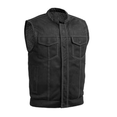 FIM689MESH-BBLK-Sharp Shooter Moto Mesh Men's Motorcycle Vest
