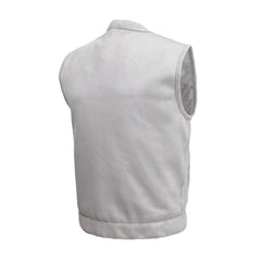 FIM689MESH-WHT-Sharp Shooter Moto Mesh Men's Motorcycle Vest